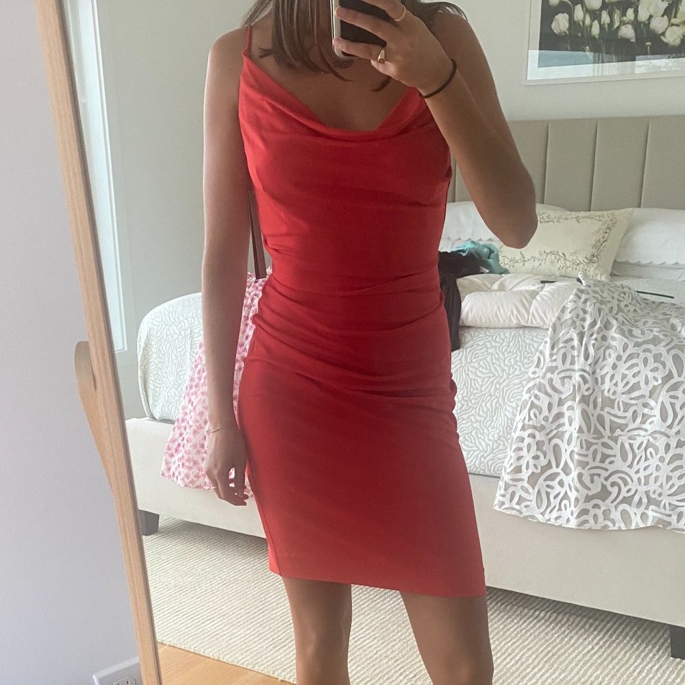 Red Spaghetti Strap Nicole Miller Dress